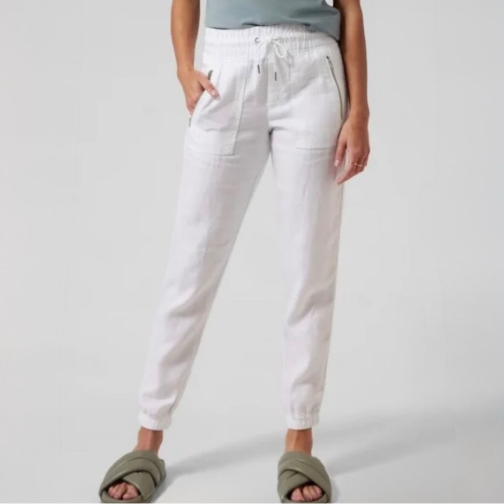 NWOT Athleta Cabo Linen Joggers - 100% Linen / Cotton Vacation Resortwear